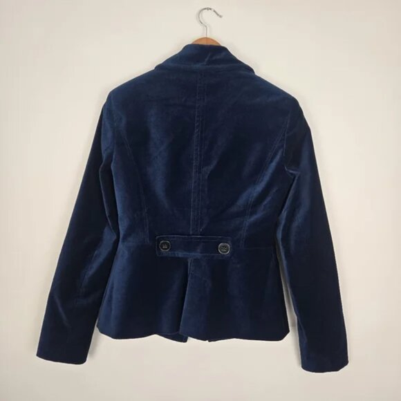 Bebe Blue Velvet Double Breasted Blazer Size Medium - Picture 12 of 17